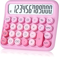 Mechanical Switch Calculator, 12 Digits, Large LCD Display, Pink Calculator Big Buttons, Mechanical 
