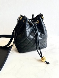 絕版中古包 Chanel古董黑色水桶包 側背包 單肩包 斜背包 二手包