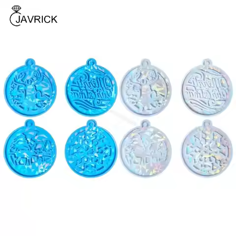 Set of 4 Silicone Pendant Molds Christmas Tree Decoration Moulds