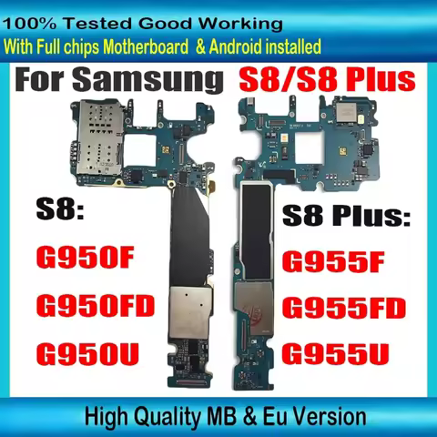 100% Unlocked Motherboard For Samsung Galaxy S8 Plus G955F G955FD S8 G950FD G950F G950U G955U 64GB M