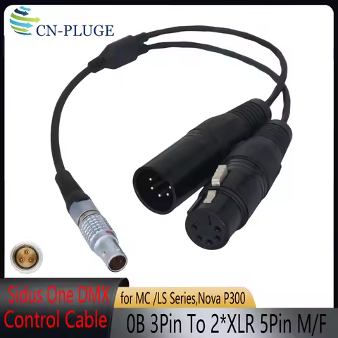 Aputure Sidus One DMX Control Cable 0B 3-Pin to 5Pin XLR Male Female 2-Way Splitter Cable for LS Ser