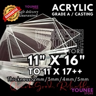 11 x 16 inches to 17++ inches acrylic sheet with 2mm, 3mm 4mm and 5mm / transparent akrilik