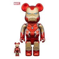 現貨BEARBRICK IRON MAN MARK85 CHROME Ver. 100％ & 400％