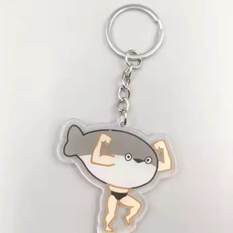 Sacabambaspis Meme Sacabam Fish Keychain Fun Cute Memes Student Gift Anime New Trinket Gift Car Keyr