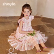 SHAYLAGirls dress 3 year old girl fashion girl summer dress 2026 new version Korean explosion little