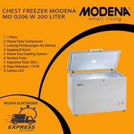 Modena Freezer 200 Liter MD0206W Freezer box modena Md 0206 W