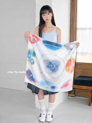 Feytiy Candy Universe Square Scarf Silk Scarf Female Hot Girl Music Festival Matching Headscarf Spri
