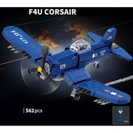 562PCS MOC F4U Corsair Fighter Air Plane Figure Model Toy Building Block Brick Gift Kids DIY Set New
