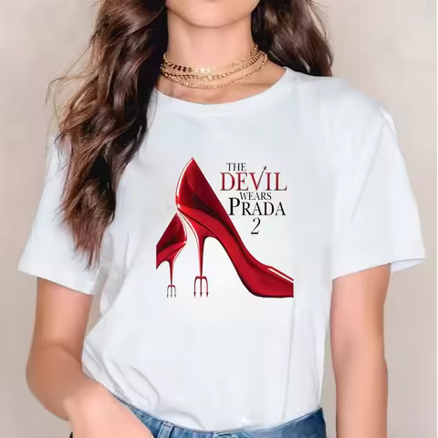 2026 New movie The Devil Wears Prada 2 graphic 100%Cotton unisex shirt Summer Men Fashion oversized