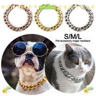 EMILEE Pet Necklace, Chain Collar Adjustable Chain Dog Collar, Fashion Cat Dog Gold Necklace Gold Co