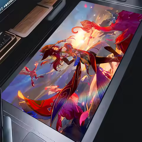 Genshin Impact Chasca Mouse pad Large e-sports game player learning platform laptop keyboard pad non