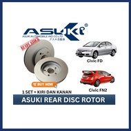 ASUKI Premium Disc Rotor Rear Honda Civic FD1 FD2 FD3 FD4 FN2 FN4 Spare Part ADR-5275