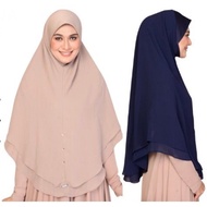 (Alfaro 3XL) Tudung Sarung Chiffon Double Layer 3XL / XXXL by Alfaro Exclusive