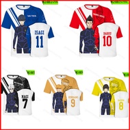 Blue Lock Tshirt Anime Tee Short Sleeve Tops Cosplay Jersey Yoichi Nagi Seishiro Casual Loose Shirt 
