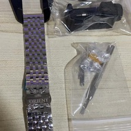 New★★ 9-11✈ORIENT Oriental Double Lion Watch Strap Steel Band Butterfly Buckle Men Women Solid Stain