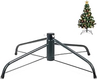 KUANVE Metal Christmas Tree Stand, Folding Xmas Tree Stand Base for 3-6 Ft Christmas Artificial Tree, Replacement Christmas Tree Holder Fit Under 0.75 Inch Pole Xmas Fake Tree (12 Inch)