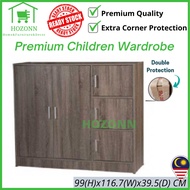 HOZONN DIY 5 Doors Children Wardrobe Almari Baju Kanak budak High Quality Children Wardrobe Premium Wooden 小孩衣橱/小孩衣柜