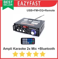 Ampli Mic Karaoke USB Power Amplifier EQ Radio Bluetooth Speaker Aktif