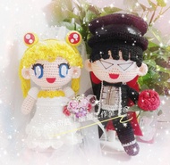 *@米奇店！獨家設計！來相訂做!手勾/手鉤編織 大號高28-30cm  動漫美少女戰士Sailor moon 禮服蒙面俠 結婚花車公仔-全港(獨一無二)-送禮自用心意之選-（毛冷 ) *全港獨家! 保