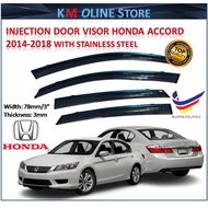 Honda Accord 2014-2018 Injection Door Visor Window Sun Shields With Stainless Steel Lining