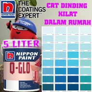 NIPPON PAINT Q GLO 5 LITER INTERIOR SHEEN WASHABLE PAINT /CAT DINDING DALAM KILAT BOLEH LAP/CUCI ( B