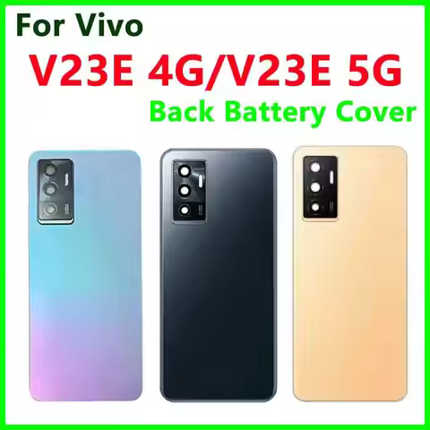 Back Battery Cover Glass Housing For vivo V23E 4g 5g Glass Door Back Battery Back Cover Case camera 