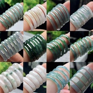 Natural Jade A Goods Jade Ring Fidelity Jade Ring Blue Water White Ice Ring Men Women Couple Jade Ja