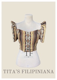 Modern Filipiniana Ethnic Top and Overlap Skirt Ethnic Midi