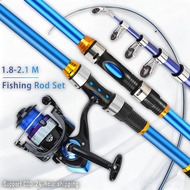 Pro Telescopic Combo 2.1/2.7M (≈6.9/8.9FT) | Portable Full Kit | Rod + Reel + Line + Bag + Net |