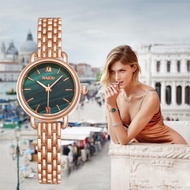 NAIDU Women Fashion Mini Bracelet Watches Stainless Steel Veins Design Rose Gold Watch