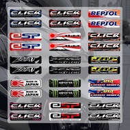 2Pcs 3D Glue Dripping Mini Reflective Sticker Monster Energy ESP JRP REPSOL Japanese Elements Modifi