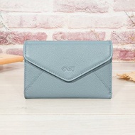 (灰藍)簡約信封式9卡1照牛皮中夾4141