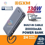 Vistas GXM 130W Power Bank TypeC Cable Laptop Phone Tablet Fast Charge Portable Charger 100W Powerba