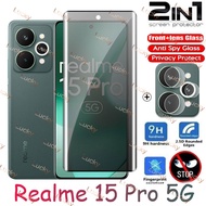 Realme 15 Pro 5G 2025 Private Tempered Glass Full Cover Screen Protector Anti Privacy Film For Realm