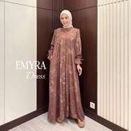RH COL - Emyra Dress Father and Mother'skoko TwillSnow with Ribbon Sleeves MuslimWanita, Nursing Fri