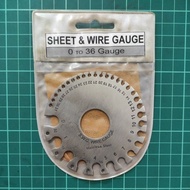 Solar Sheet & Wire Guage MM & inches 0 to 36. Stainless Steel