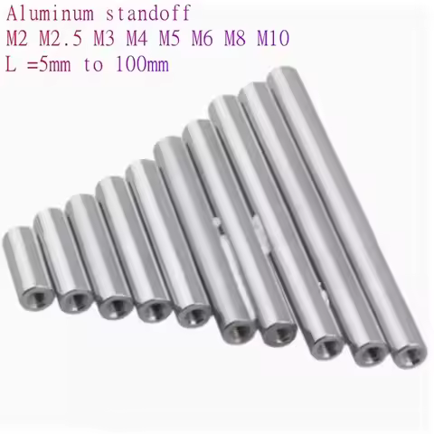 2pcs-10pcs/lot M2 M2.5 M3 M4 M5 M6 M8 M10*L Round aluminum standoff spacer Stud extend long nut L=6m