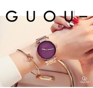 GUOU 8071 Womens Watches Luxury Reloj Mujer Rose Gold Ladies Wrist Watch Water Resistant Watches