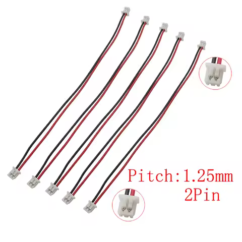 Micro JST 1.25mm 2 Pin Female to Female Plug Wires Connector Pitch 1.25 mm 2P Terminal Connectors Wi