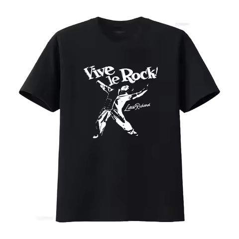 Vive Le Rock Little Richard Punk 1977 T Shirt Music Fan vintage Washed Soft designer clothes Stretch