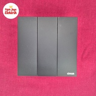 661031N-26 Triple Switch 3 Gang 1 Way M7 Air Ultra Slim Switch Black Simon