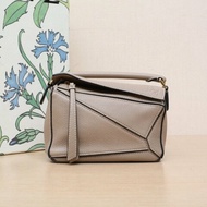 LOEWE Puzzle18幾何包迷你MINI大象灰牛皮肩背包