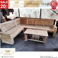 kursi minimalis kayu jati kursi sudut 1 set ruang tamu