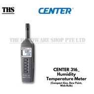 CENTER 316 Humidity Temperature Meter (Compact Size, Dew Point, Web Bulb)