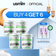 [BUY 4 GET 6] usmile 4 Twin-Line Dental Floss (50pcs) + 2Free Mini Fresh White Toothpaste (30g) | Ha