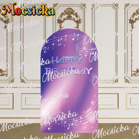 Mocsicka 2-Sided Arch Cover K-Pop Happy Birthday Decoration Backdrop Wall Girl Birthday Party Prom P