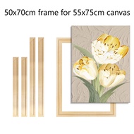 50x70cm Wooden Frame For 55x75cm Wall Canvas Pictures Frame Diamond Pine Wood Painting Picture Poste