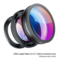 PROfezzion 2-in-1 Add-on Lens 18mm Wide-angle + 10X Macro Lens For Sony ZV-1F ZV1F Camera & Sony E P
