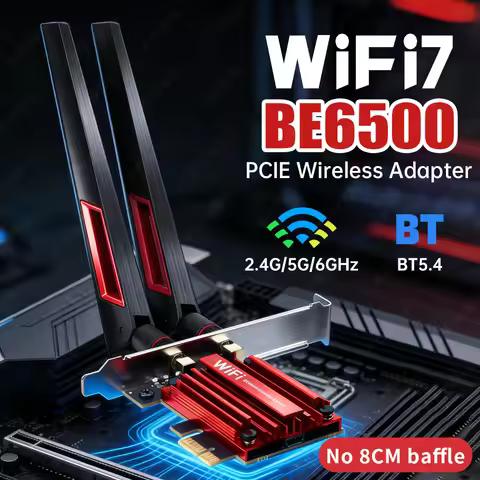 WiFi 7 BE6500 MT7925 PCI-E Adapter BT5.4 6500Mbps Tri Band 2.4G/5Ghz/6Ghz 802.11BE Wireless Network 