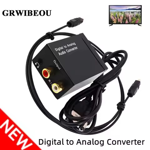 Coaxial Optical Fiber Digital to Analog Audio 3.5mm AUX L/R Converter Protable Digital to Analog Con